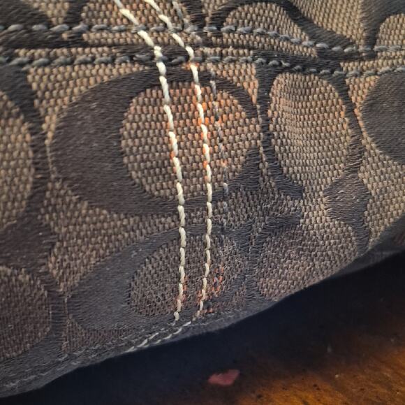 Coach Brown Signature Jacquard Shoulder Bag with Gold Hardware 12460 main image 0
